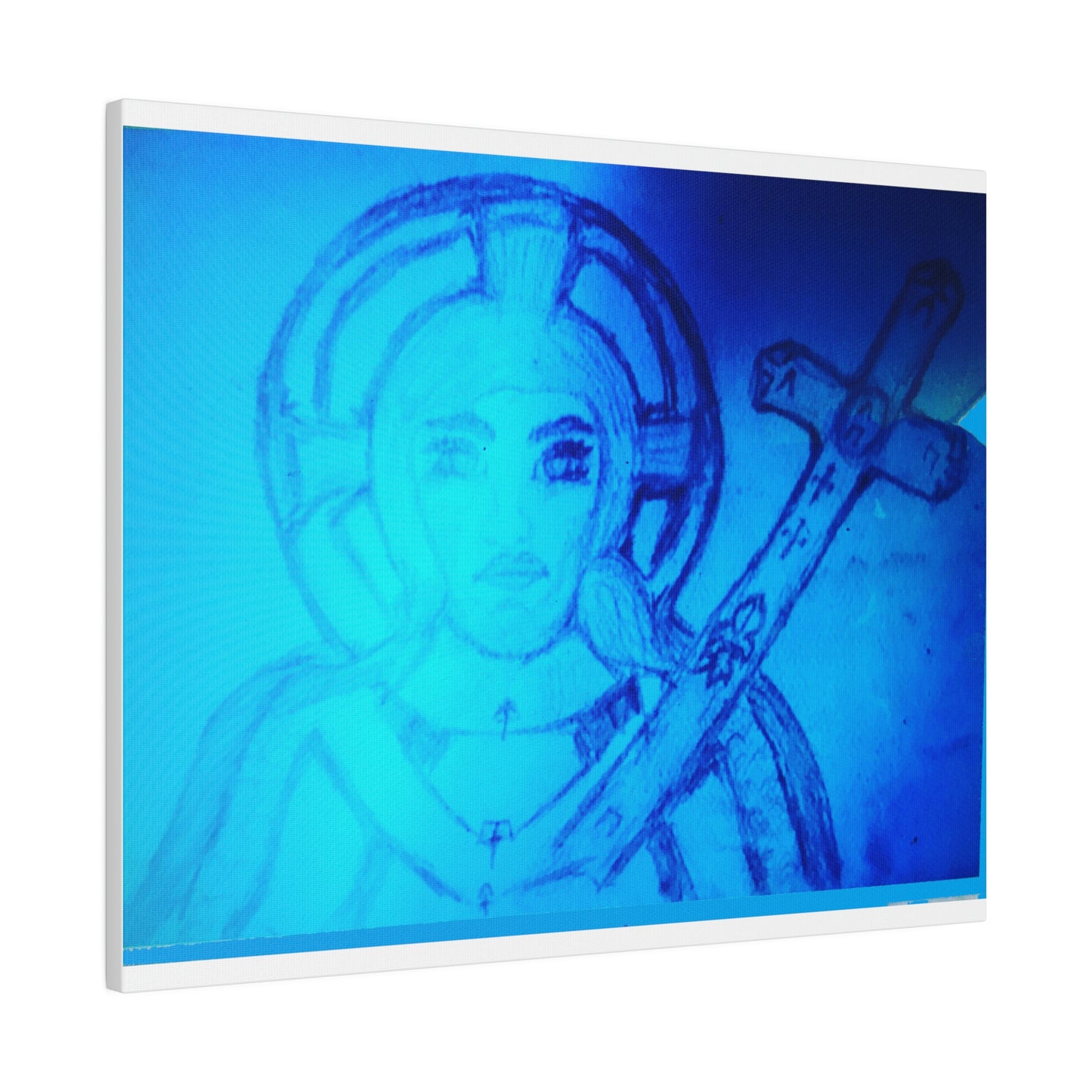 JESUS ON THE THRONE BLUE CANVAS (Matte Canvas, Stretched, 0.75)