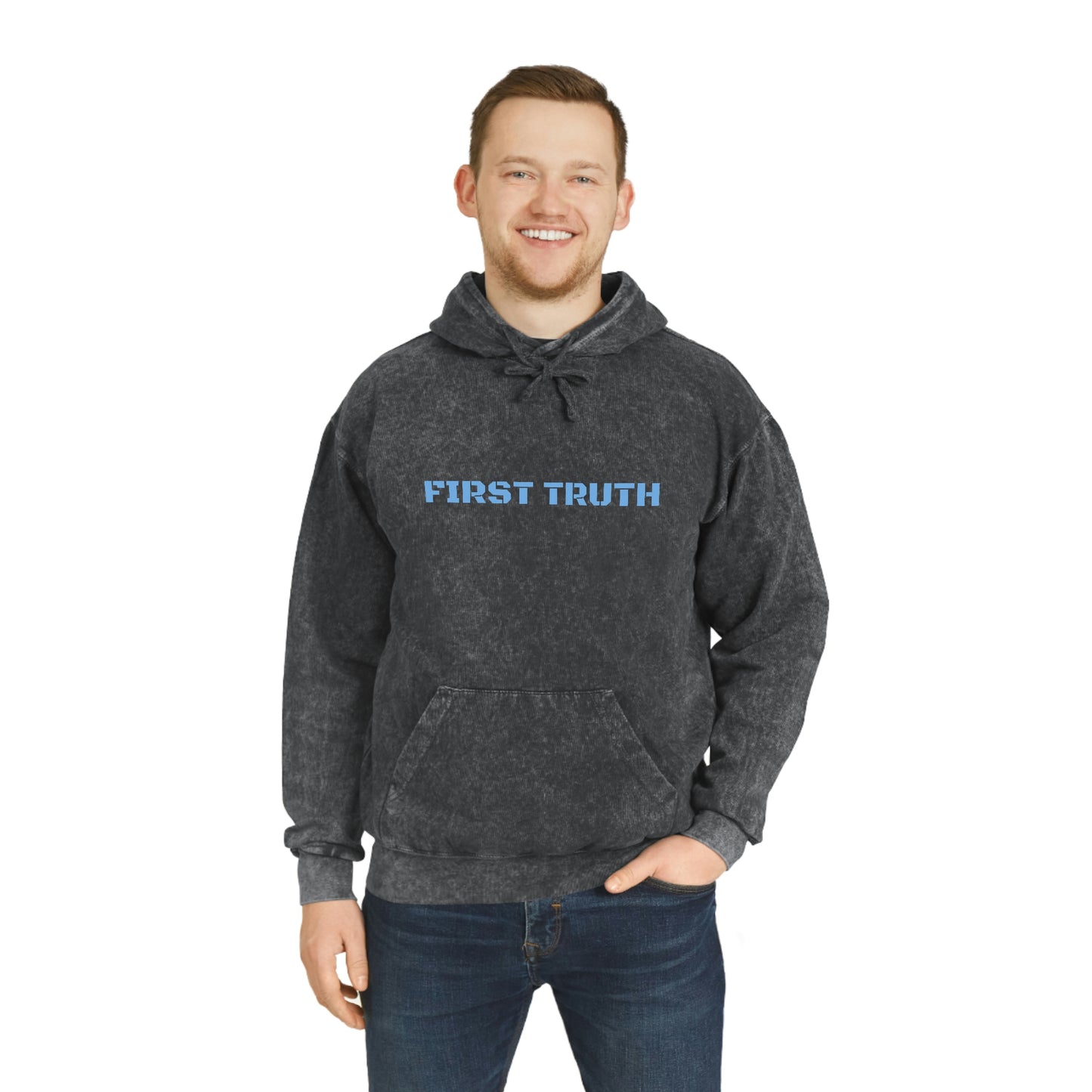 FIRST TRUTH UNISEX MINERAL WASH HOODIE