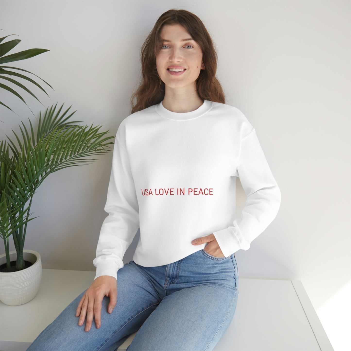 Unisex Heavy Blend™ Crewneck Sweatshirt  USA LOVE IN PEACE