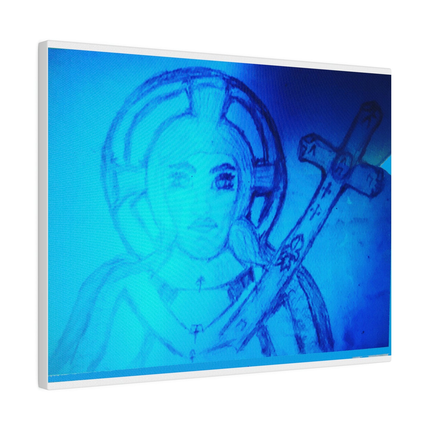 JESUS ON THE THRONE BLUE CANVAS (Matte Canvas, Stretched, 0.75)