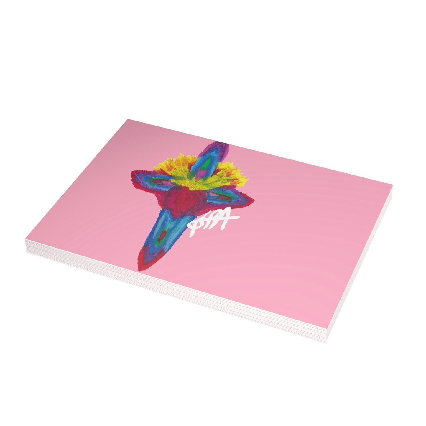 RESURRECTION CROSS SPIRITUAL PINK CARDS (Greeting Card Bundles (10, 30, 50 pcs))