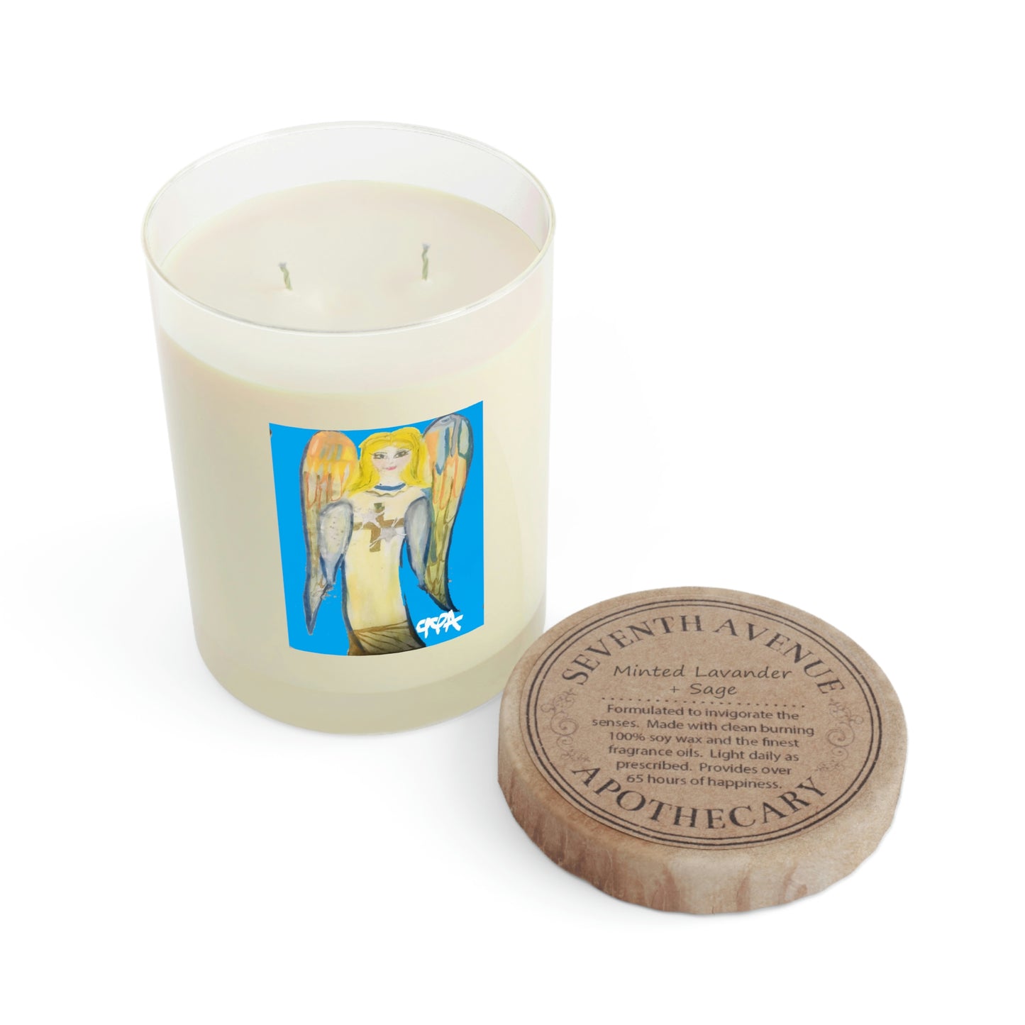 BLUE PRAYER MIRACLE ANGEL OF GOD'S LIGHT(Luxury Scented Candle - Full Glass, 11oz)