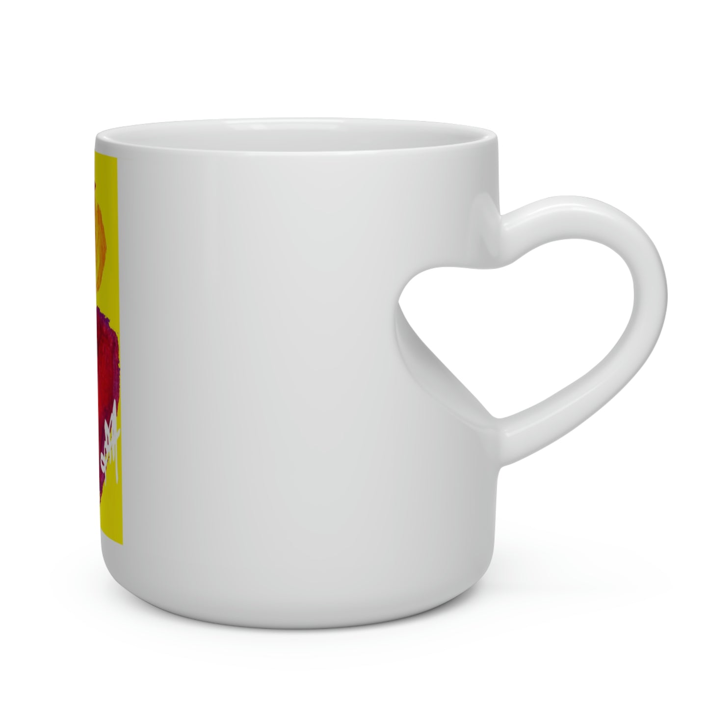 SACRED HEART HEAVENLY YELLOW MUG (Heart Shape Mug)