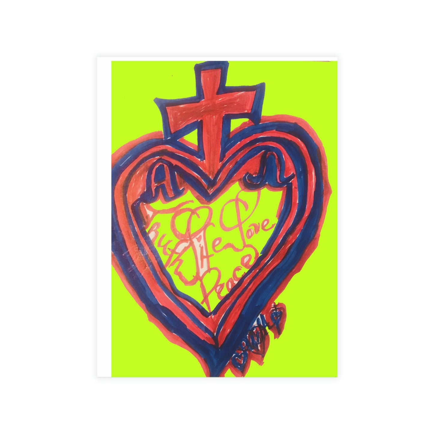 SACRED HEART OF ALL OF LIFE GREEN CARDS (Greeting Card Bundles (10, 30, 50 pcs))