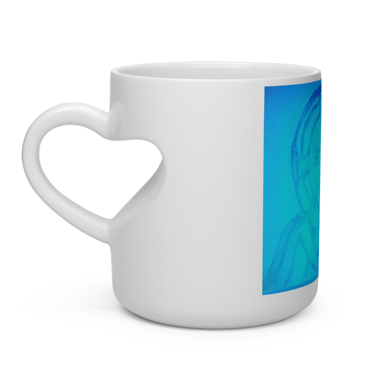 JESUS ON THE THRONE BLUE MUG (Heart Shape Mug)