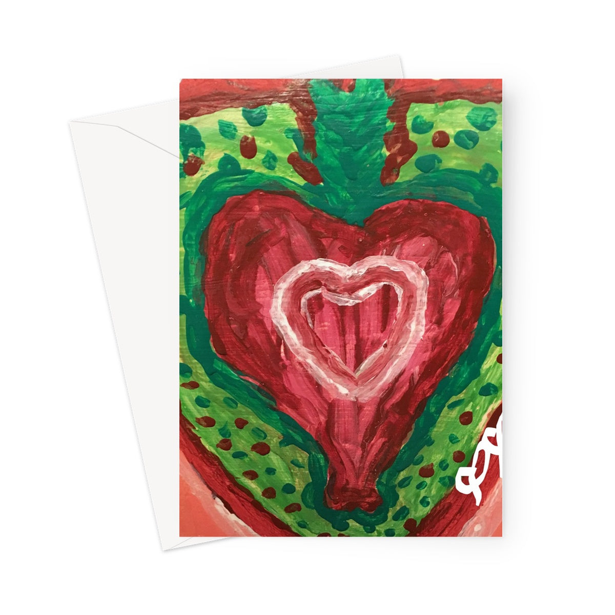 SACRED HEART OF THE SEED OF LIFE GREETING CARD