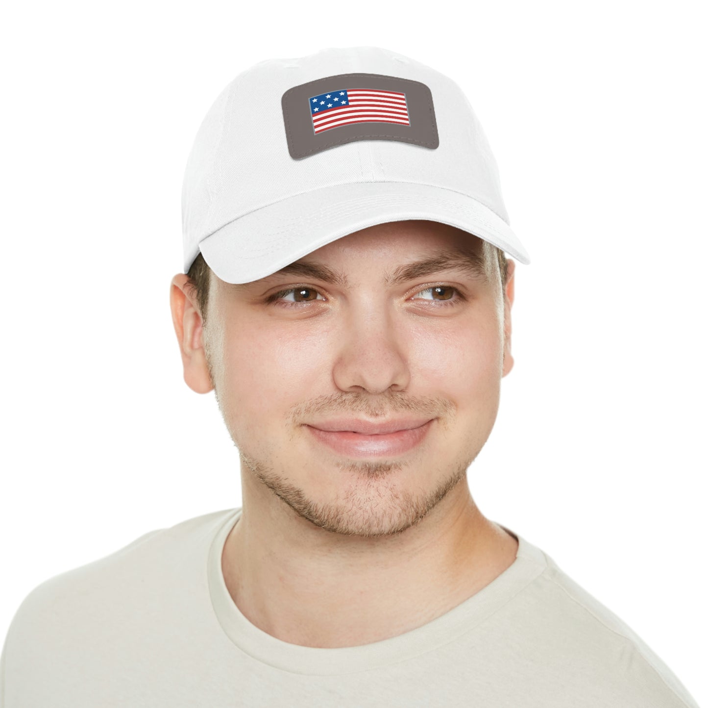 ALIVE HAT WITH LEATHER AMERICAN FLAG