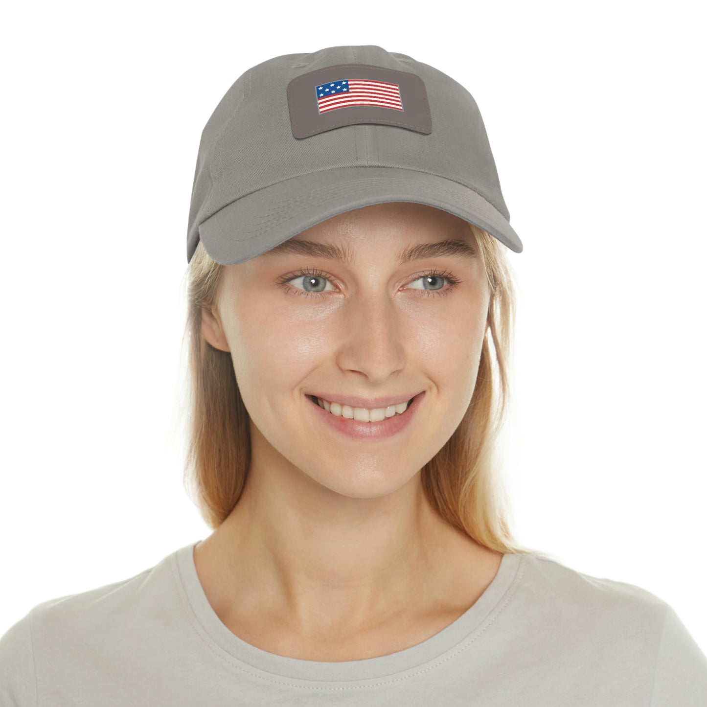 ALIVE HAT WITH LEATHER AMERICAN FLAG