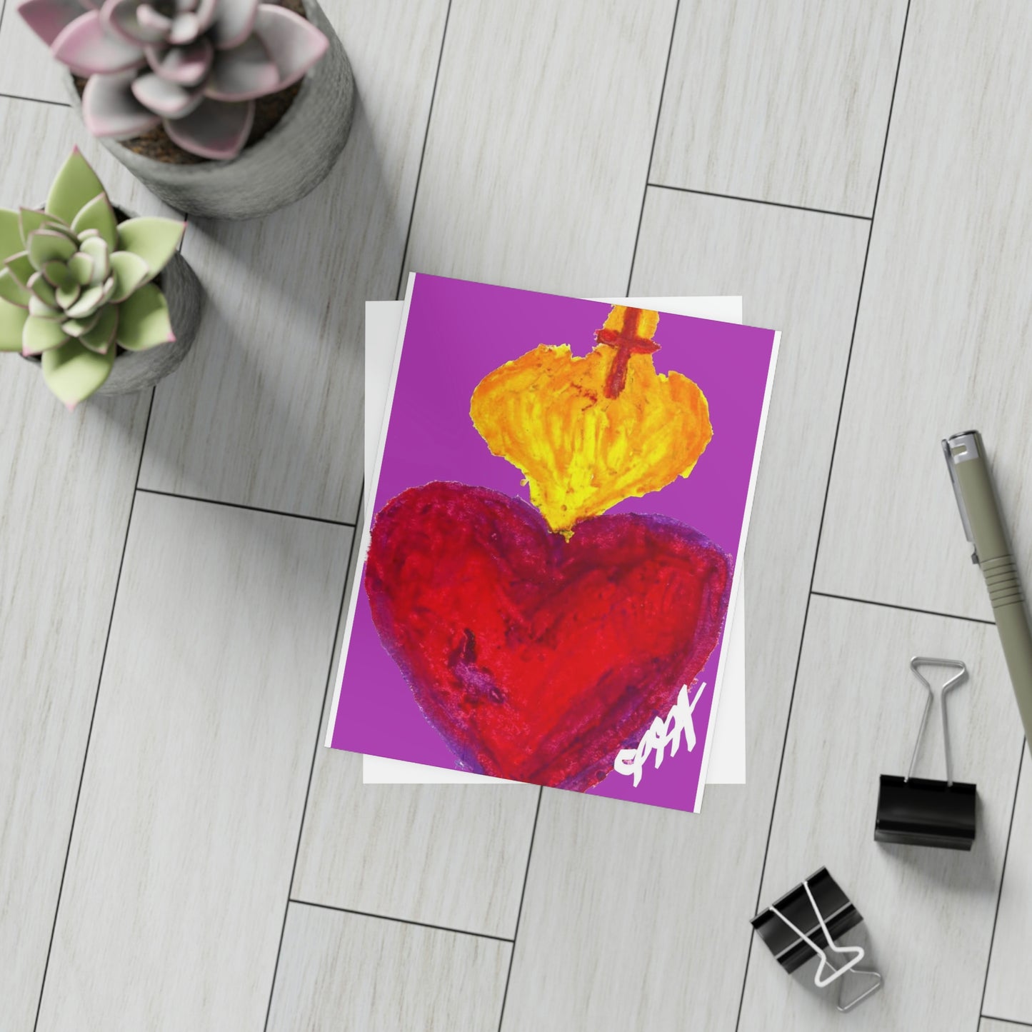 SACRED HEART PURPLE DAY CARDS (Greeting Card Bundles (10, 30, 50 pcs))