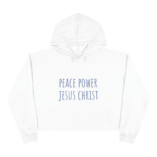 PEACE POWER JESUS CHRIST CROP HOODIE