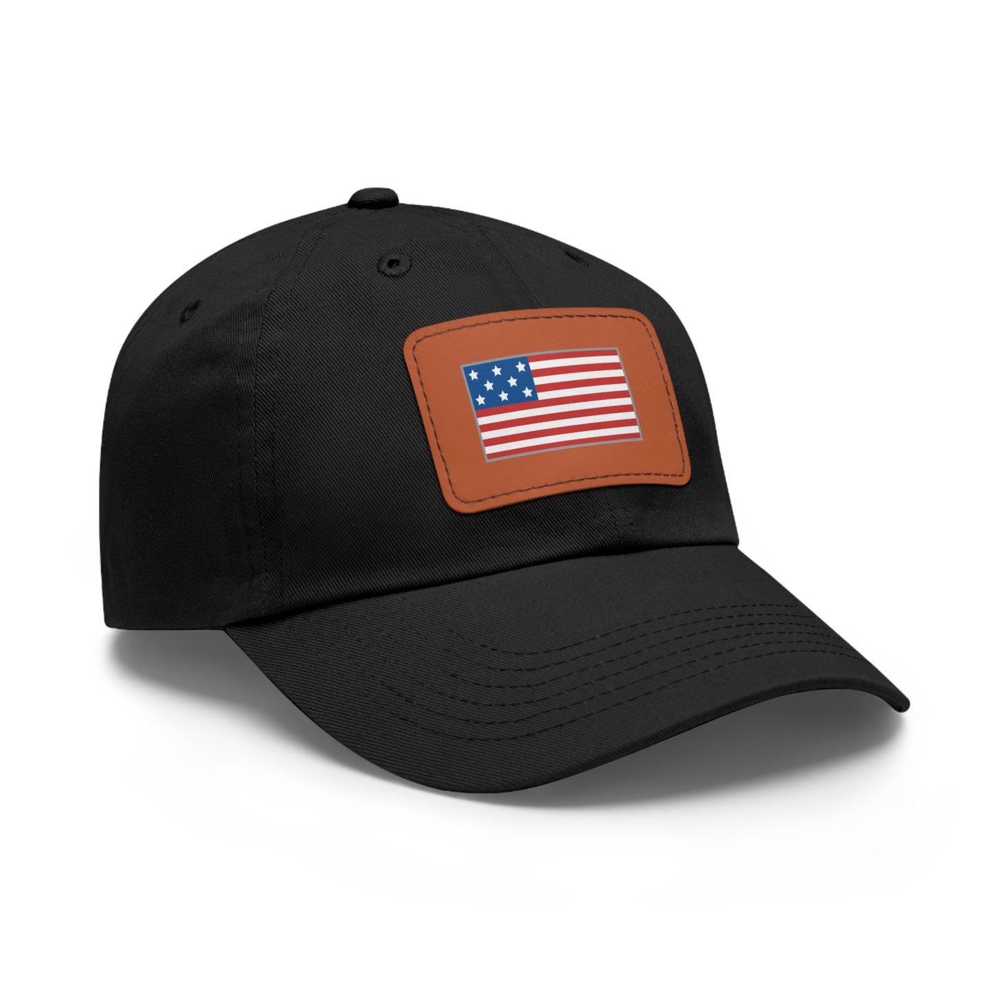 ALIVE HAT WITH LEATHER AMERICAN FLAG