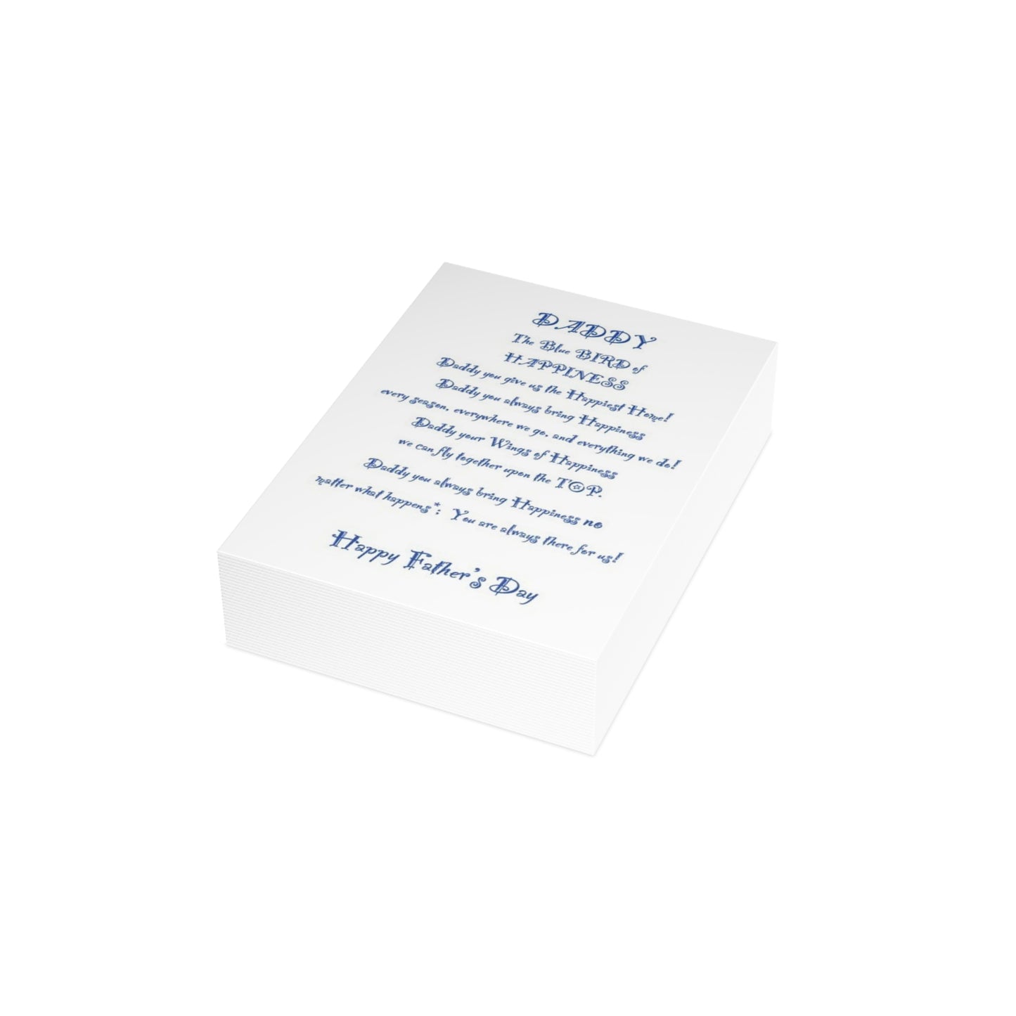 Daddy the Bluebird of Happiness Card (Greeting Cards (1, 10, 30, and 50pcs))