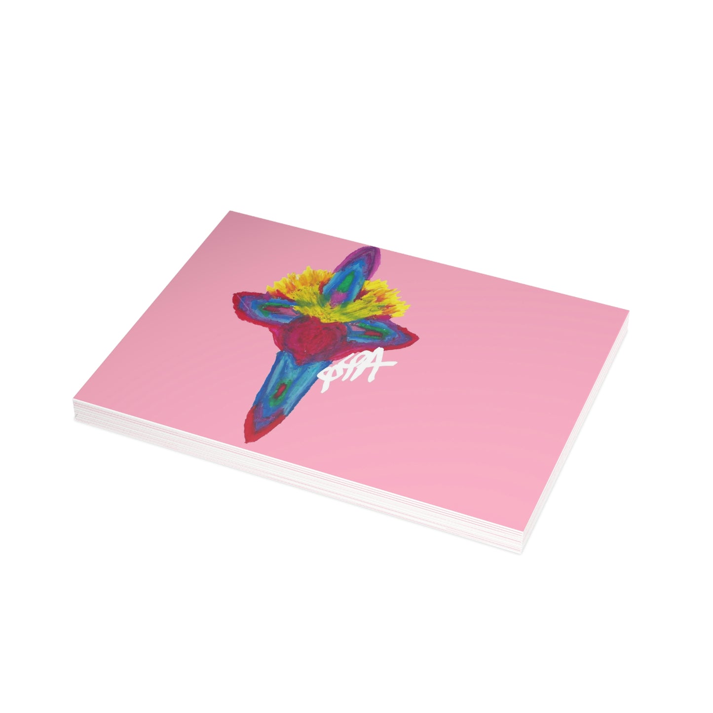 RESURRECTION CROSS SPIRITUAL PINK CARDS (Greeting Card Bundles (10, 30, 50 pcs))