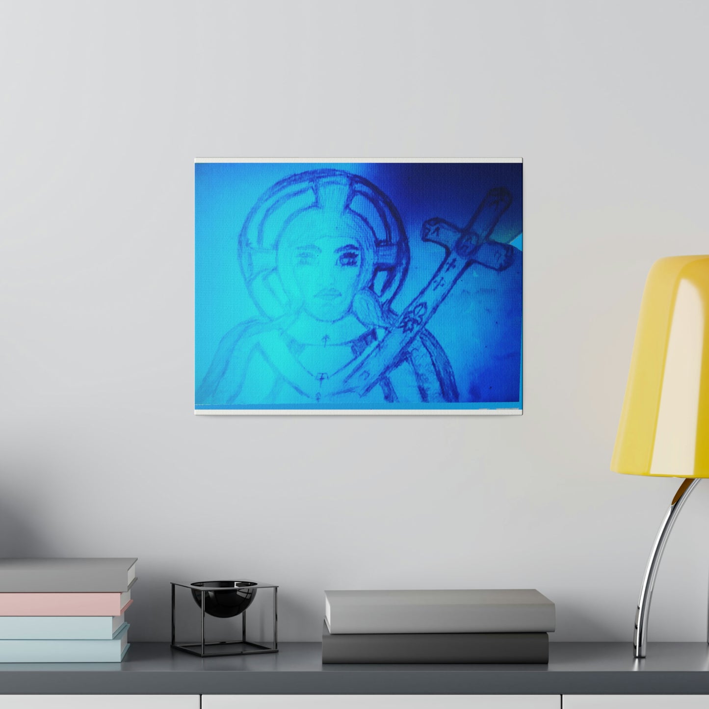 JESUS ON THE THRONE BLUE CANVAS (Matte Canvas, Stretched, 0.75)