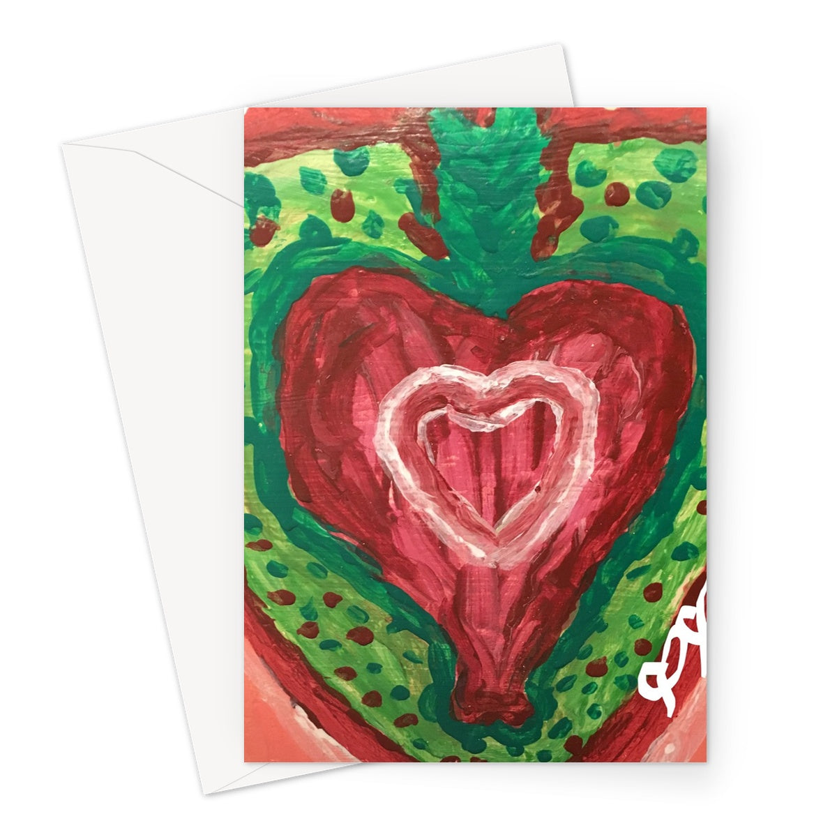 SACRED HEART OF THE SEED OF LIFE GREETING CARD