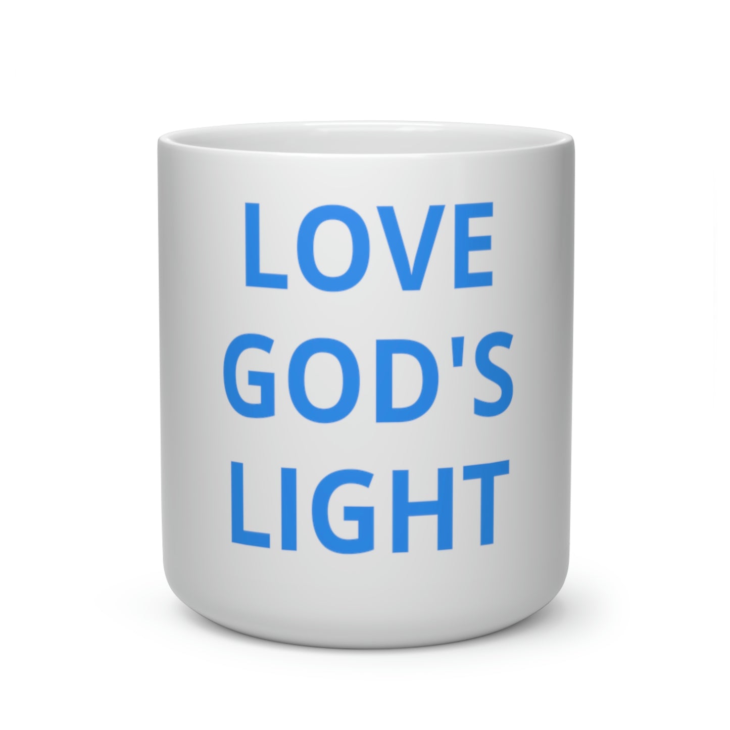 LOVE GOD'S LIGHT MUG (Heart Shape Mug)