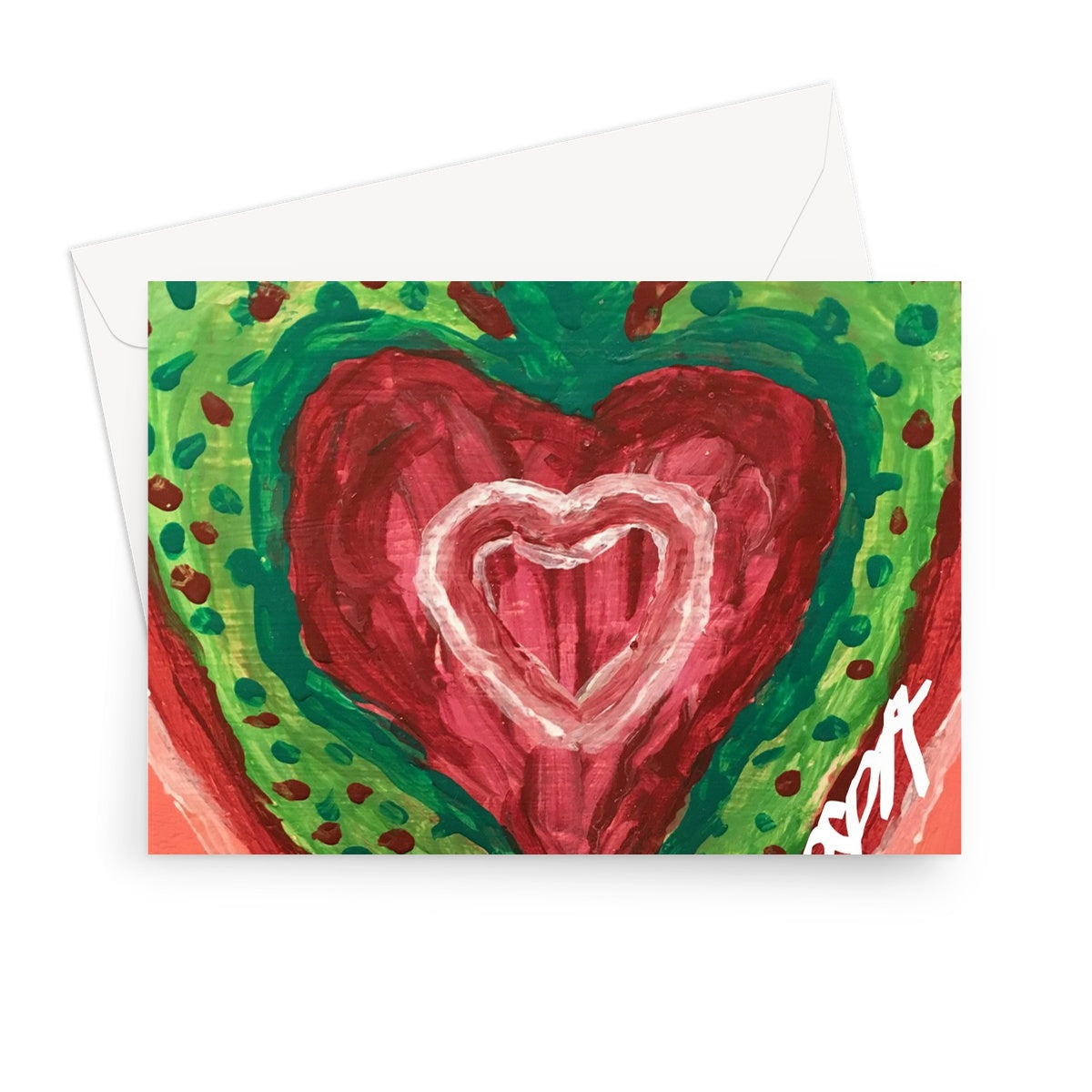 SACRED HEART OF THE SEED OF LIFE GREETING CARD